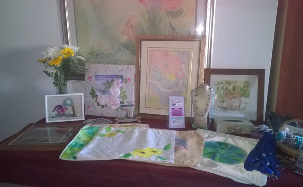 Table display of Shoshanah's Art