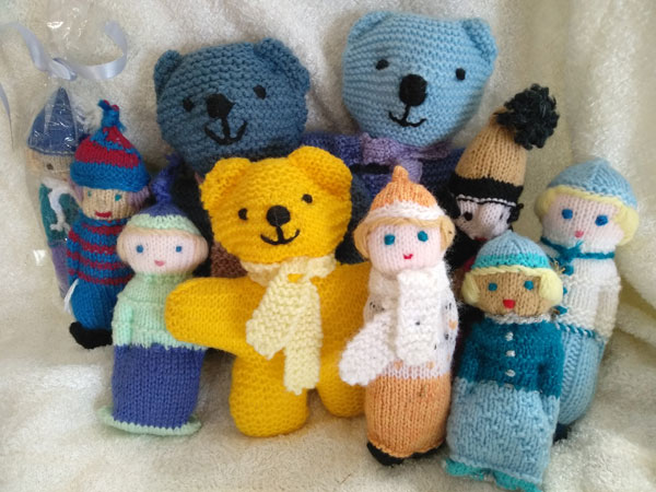 Hand Knitted Dolls and Teddy Bears