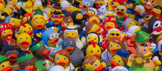 Plastic toy ducks