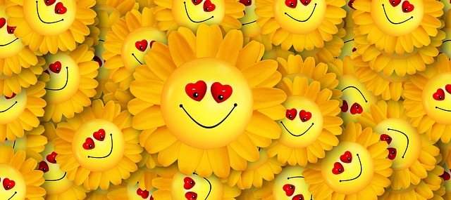 Happy, smiling sunflowers