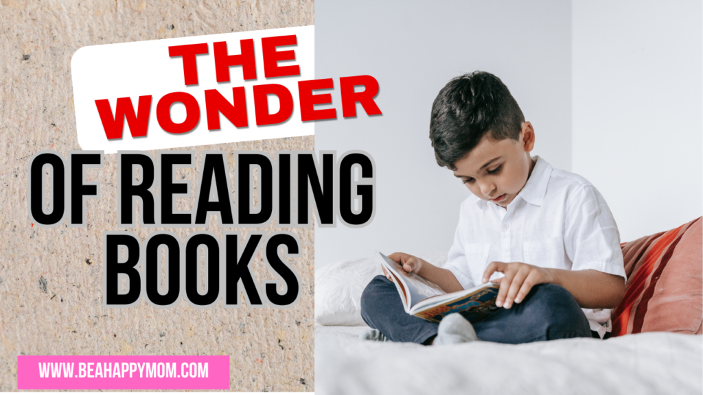 Image with a child reading and the title of the blog post